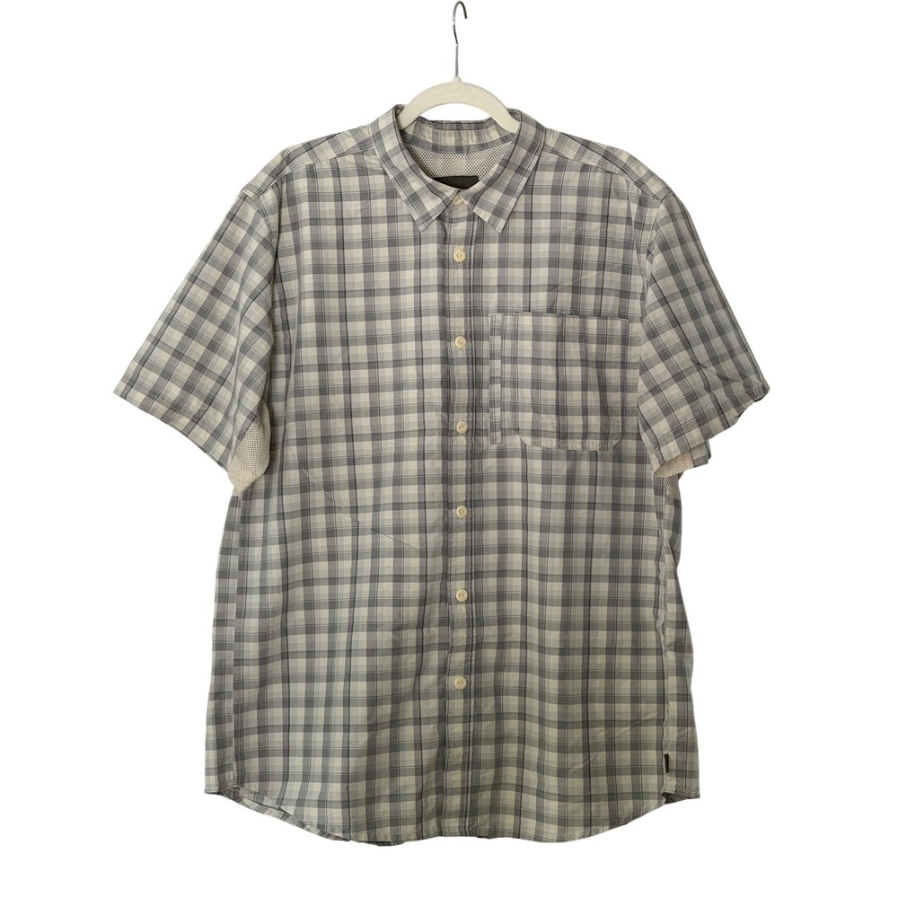 Northwest Territory Men's XL Gray Plaid Vented Button Fishing Shirt | SKU 1088